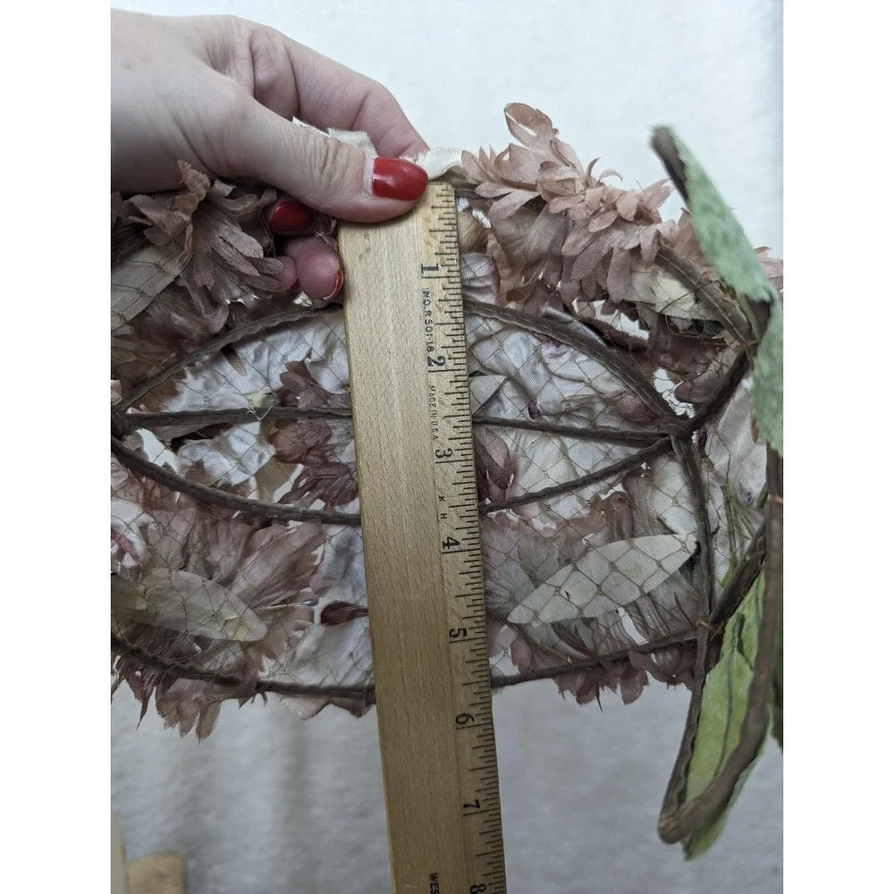 Vtg 1960s Floral‎ Half Hat Purple Lavender Japan Gorgeous Wedding Flowers Mod
